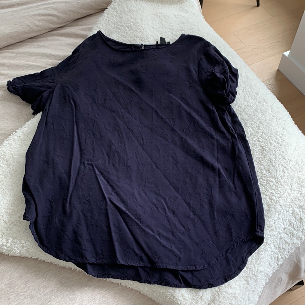 Navy short sleeve blouse